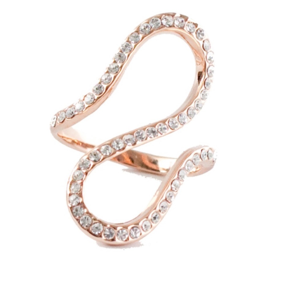 Rose Gold Swirl Pave Ring